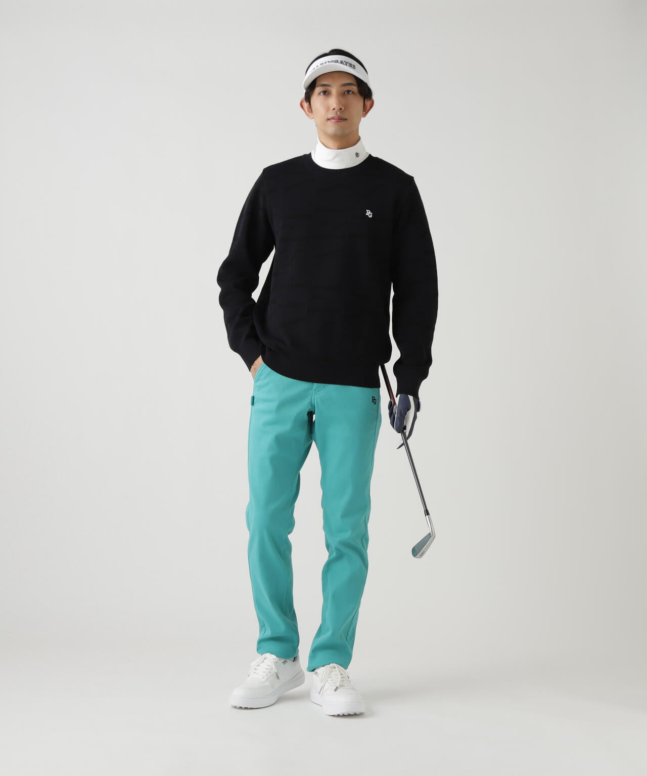 ダブルJQロゴ総柄クルーネックニットプルオーバー | PEARLY GATES