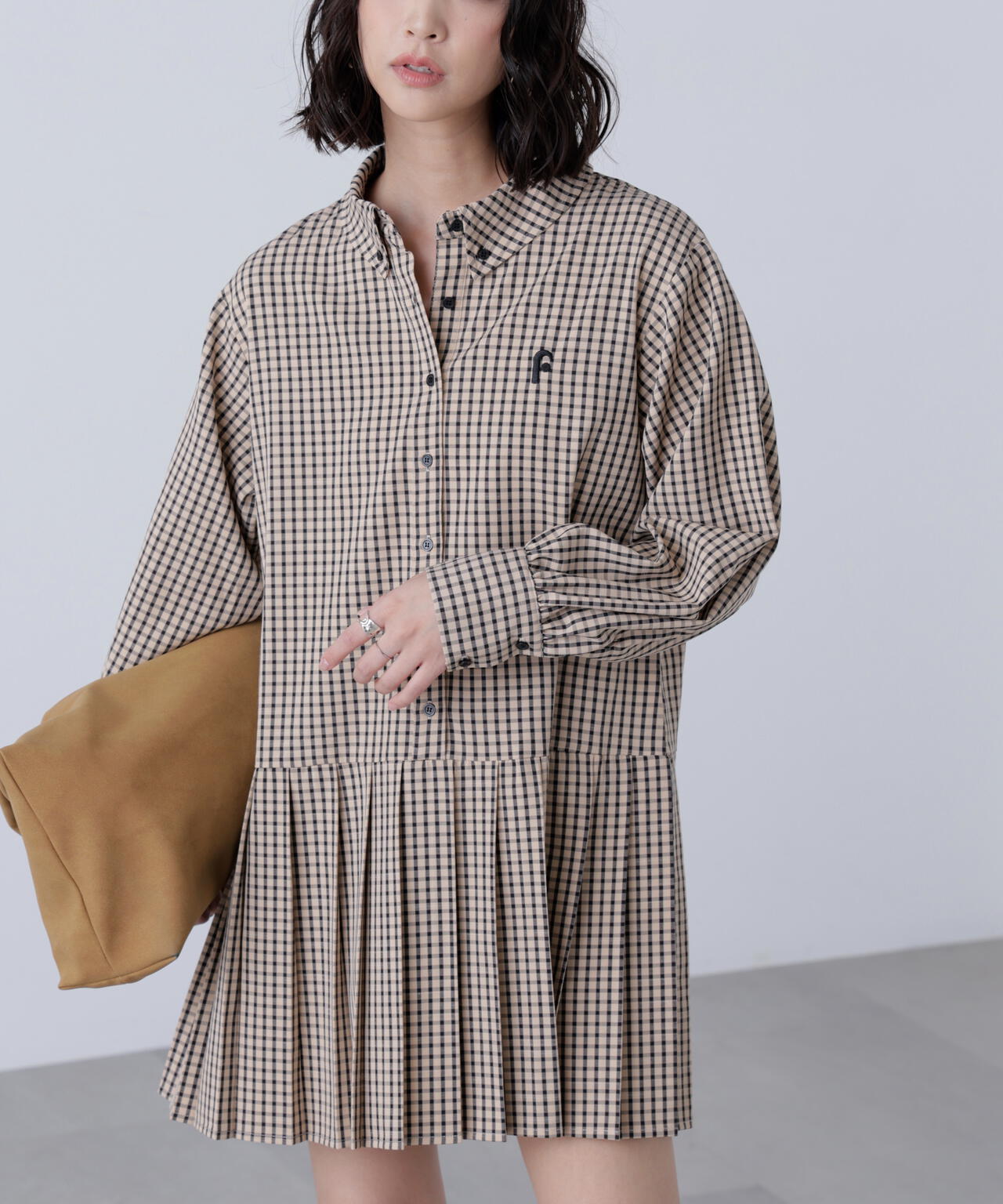 プリーツシャツロングスリーブミニワンピース | FREE'S MART（フリーズ