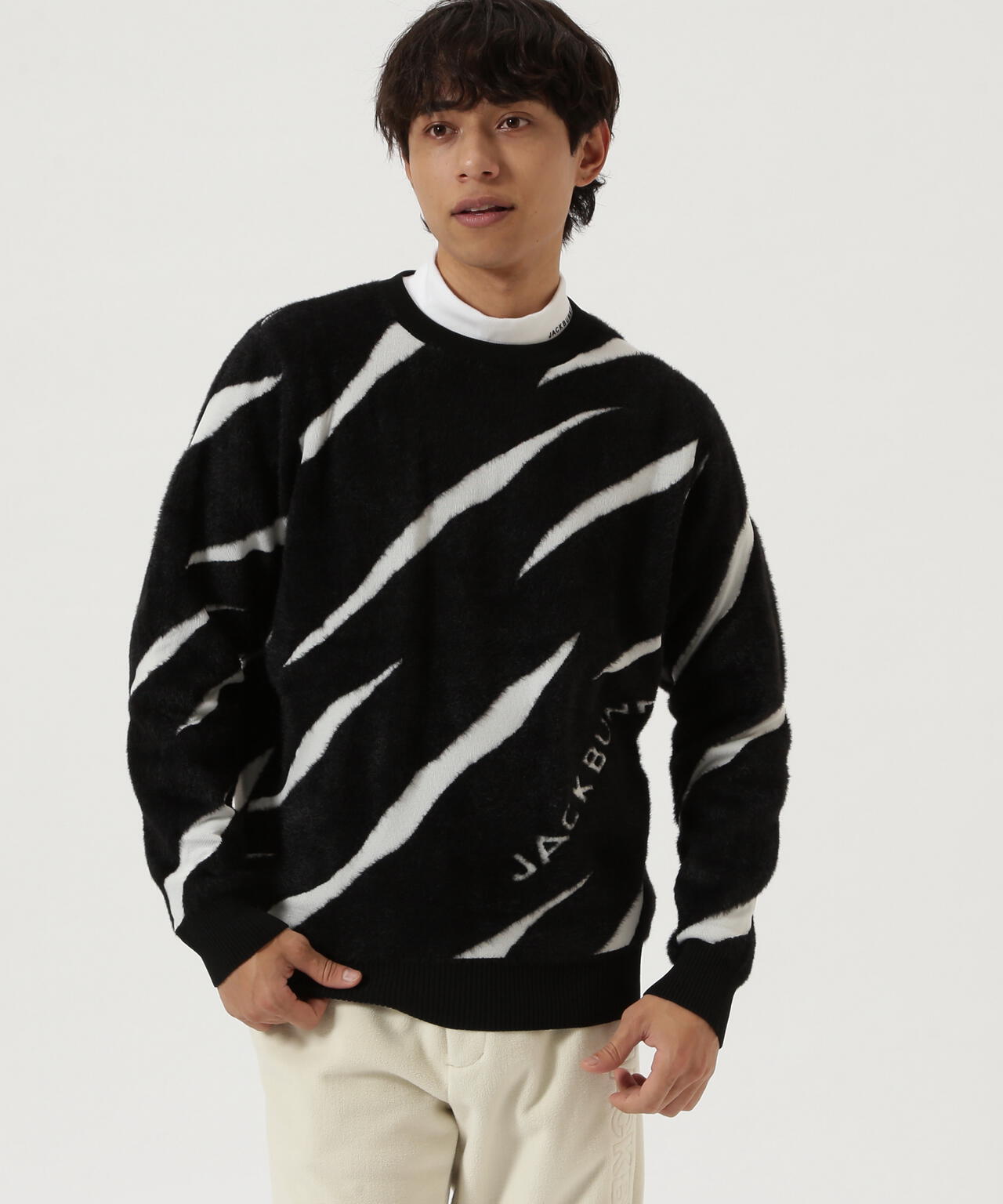 12Gダブルジャガードクルーネックニットプルオーバー | Jack Bunny