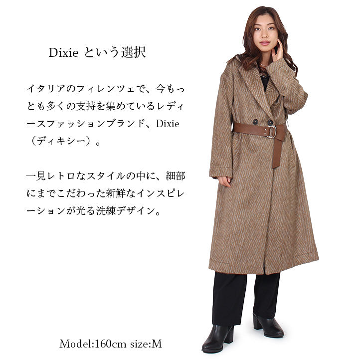 Dixie イタリア製 コート ベルト付き レディース チェスターコート