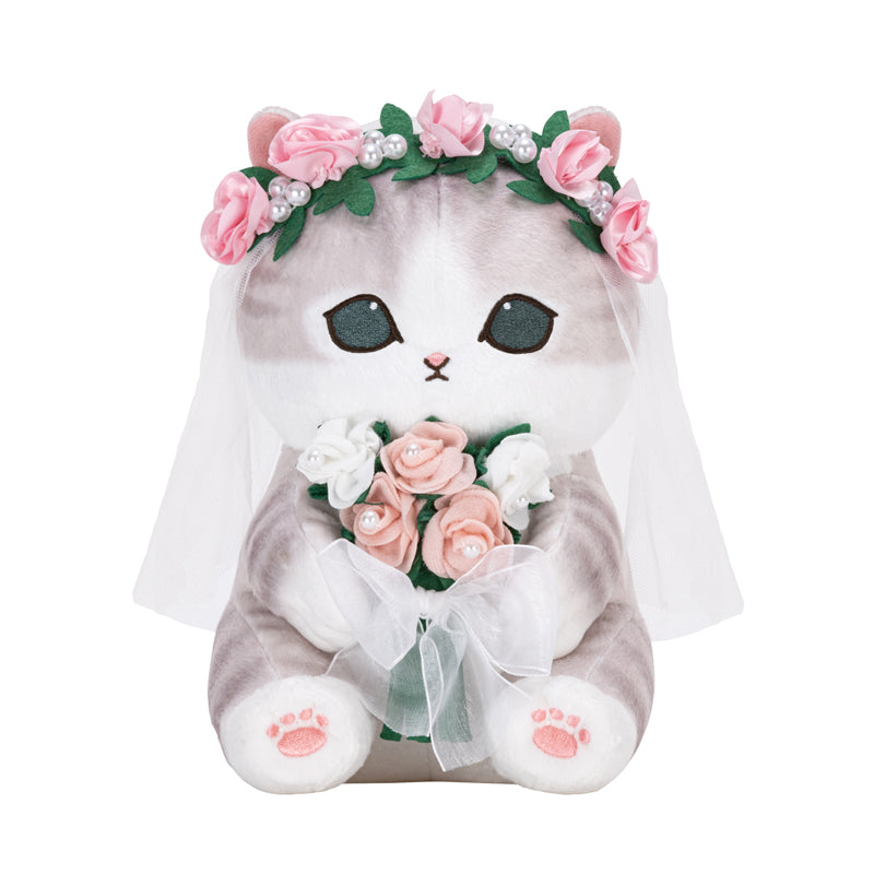 予約】mofusand にゃんこのウエディングペアぬいぐるみ(花嫁にゃん
