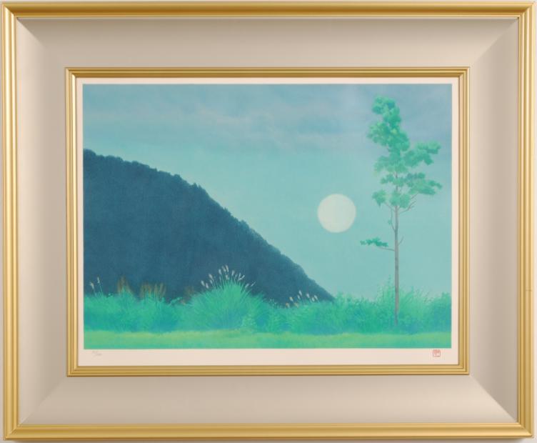 東山魁夷がリトグラフの版画で制作した和のインテリアの絵画「月涼し
