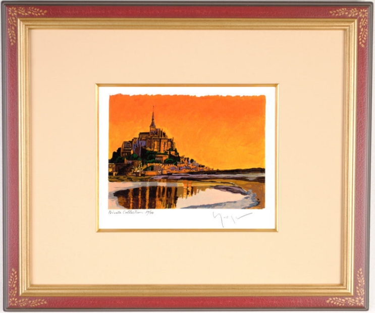 シルクスクリーンの版画でヒロ・ヤマガタが制作したフランスの絵