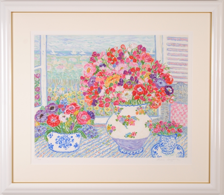 花の絵をシルクスクリーンの版画で制作したレスリー・セイヤーの花の絵