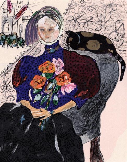 シルクスクリーンの版画でフジ子・ヘミングが制作した絵「古いカーテン