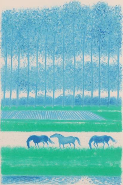 アンドレ・ブラジリエがリトグラフの版画で制作した馬の絵画