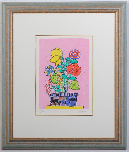 花の絵をリトグラフの版画で制作したポール・アイズピリの花の絵