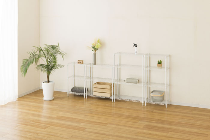 カラーシェルフ3段 45 W44.5×D29.5×H72.5cm ホワイト ｜ ミスター