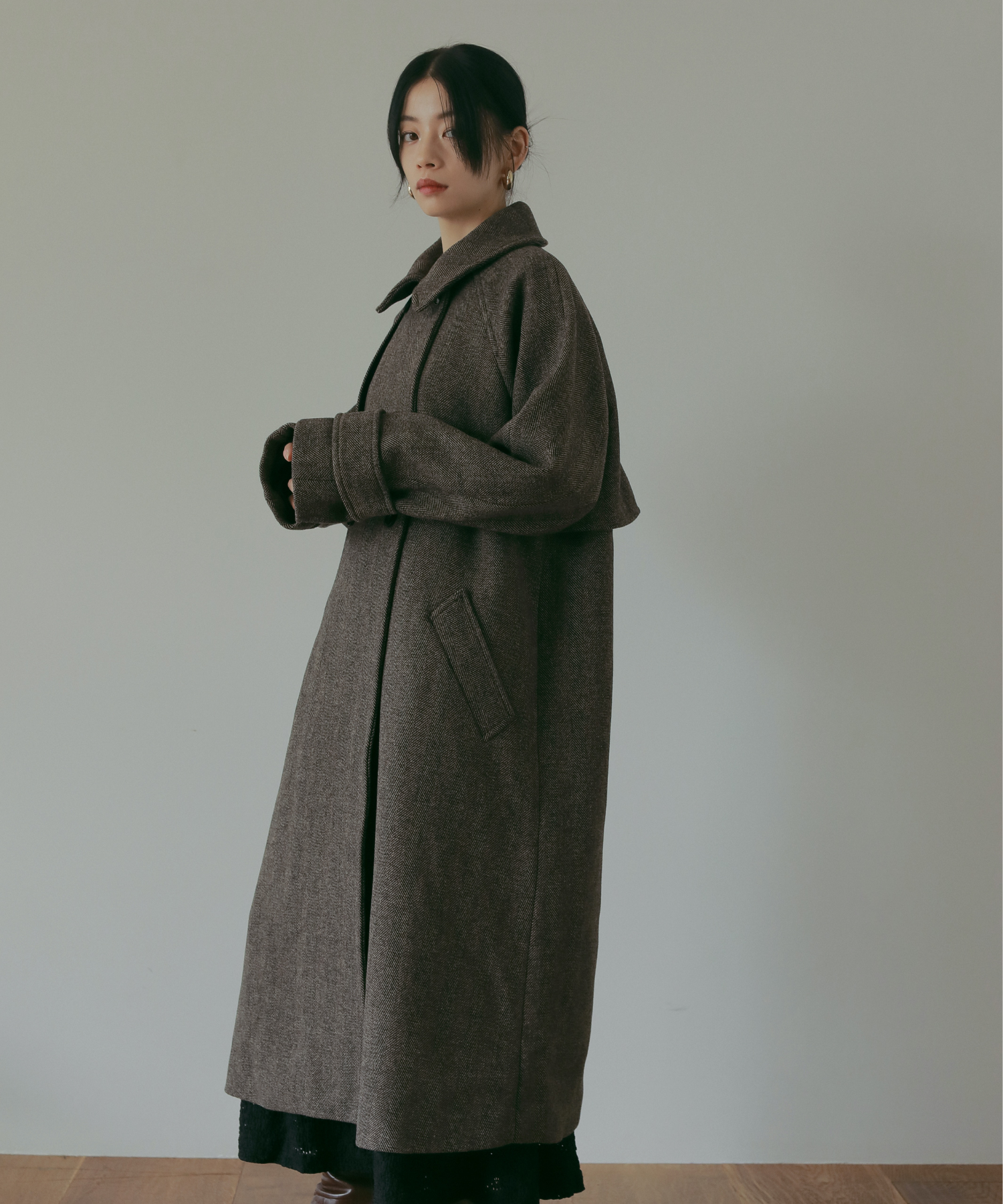 ヘリンボーンロングコート – N WITH.