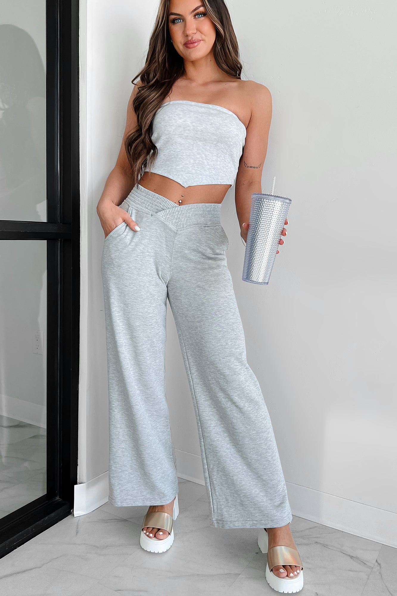 I Won't Compromise Ribbed Bandana Tube Top (Light Grey) · NanaMacs