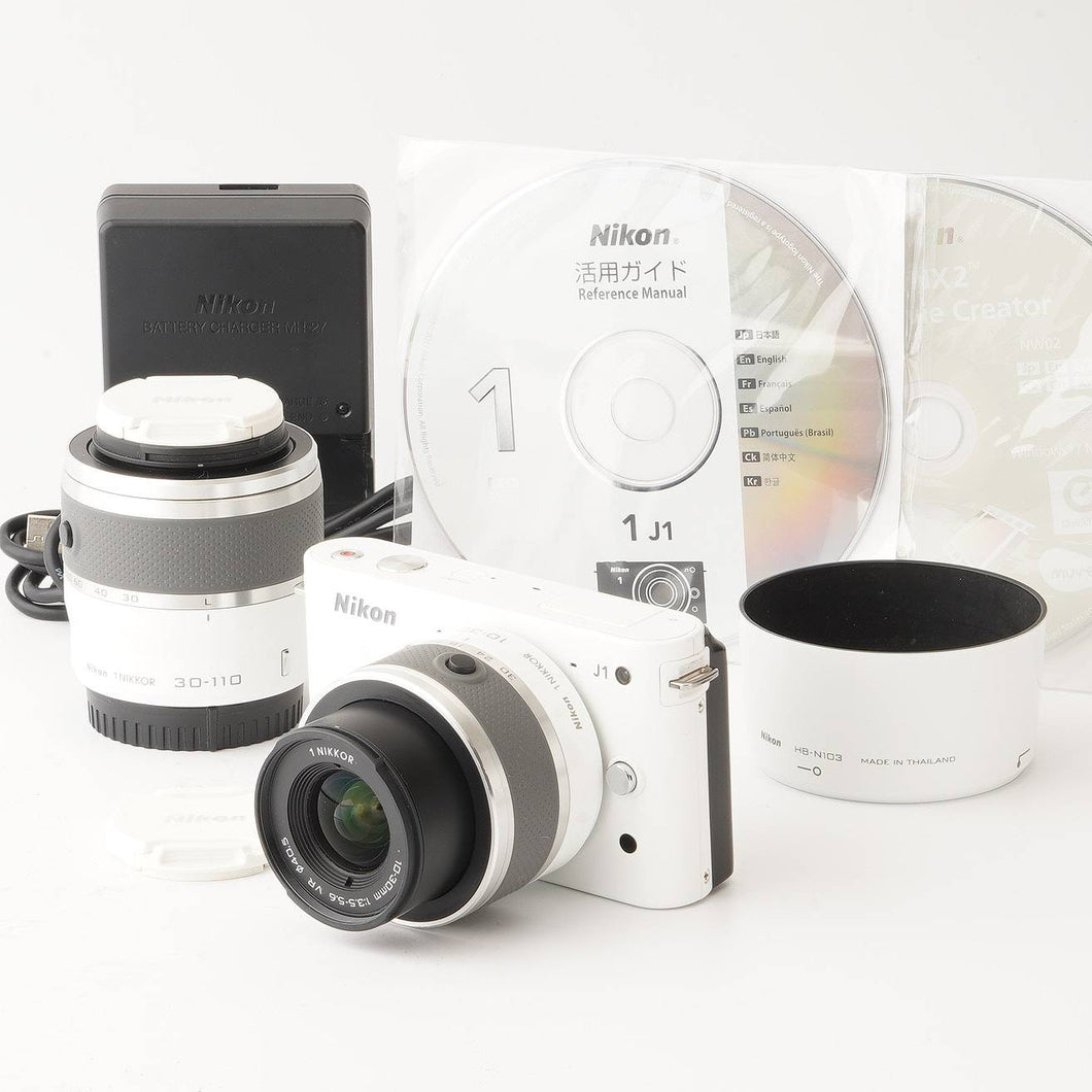 ニコン Nikon 1 J1 ホワイト 1 NIKKOR 10-30mm F3.5-5.6 VR ⁄ 1 NIKKOR