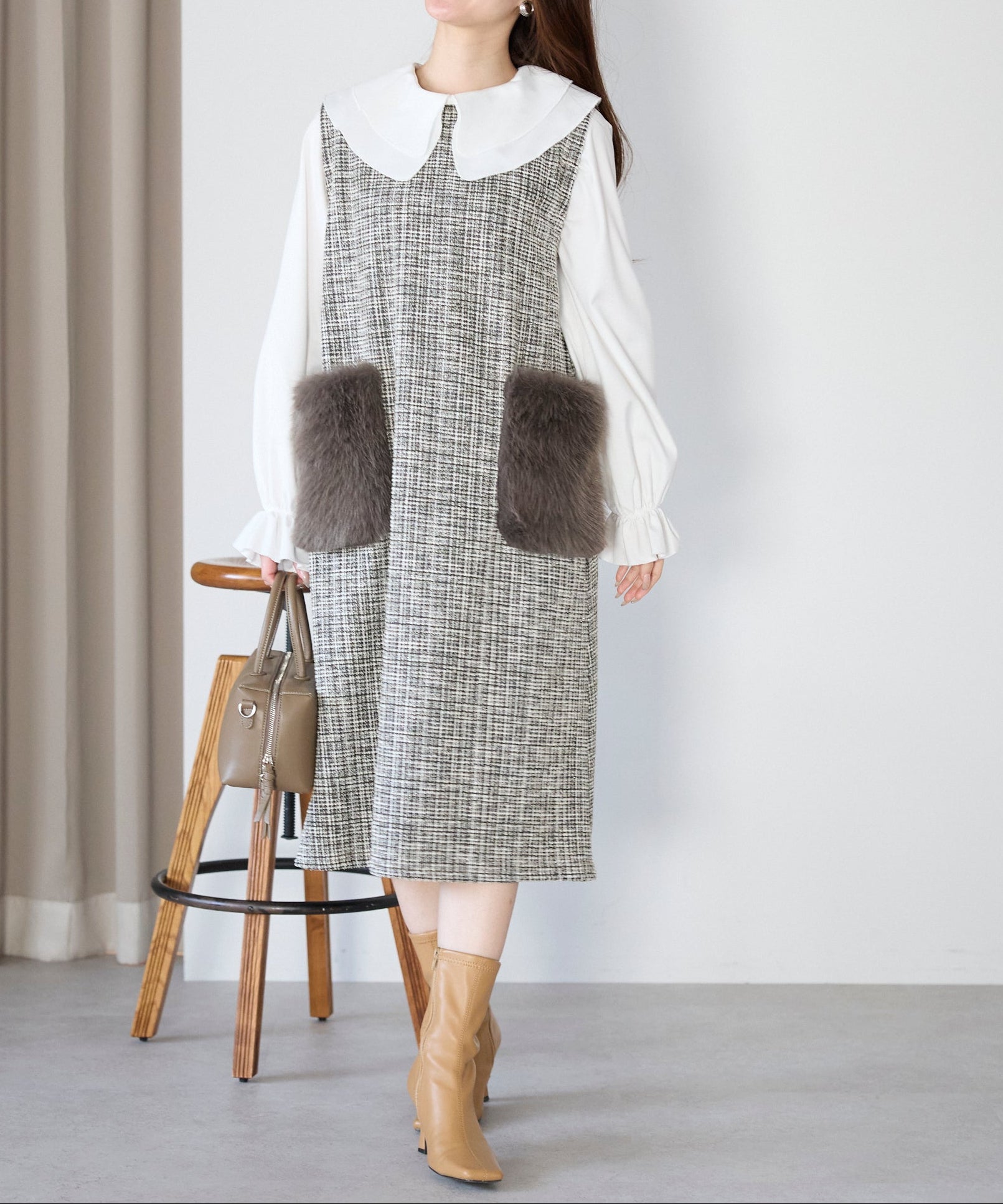 リュクスファーポケットツイードワンピース – Neigeオンラインストア