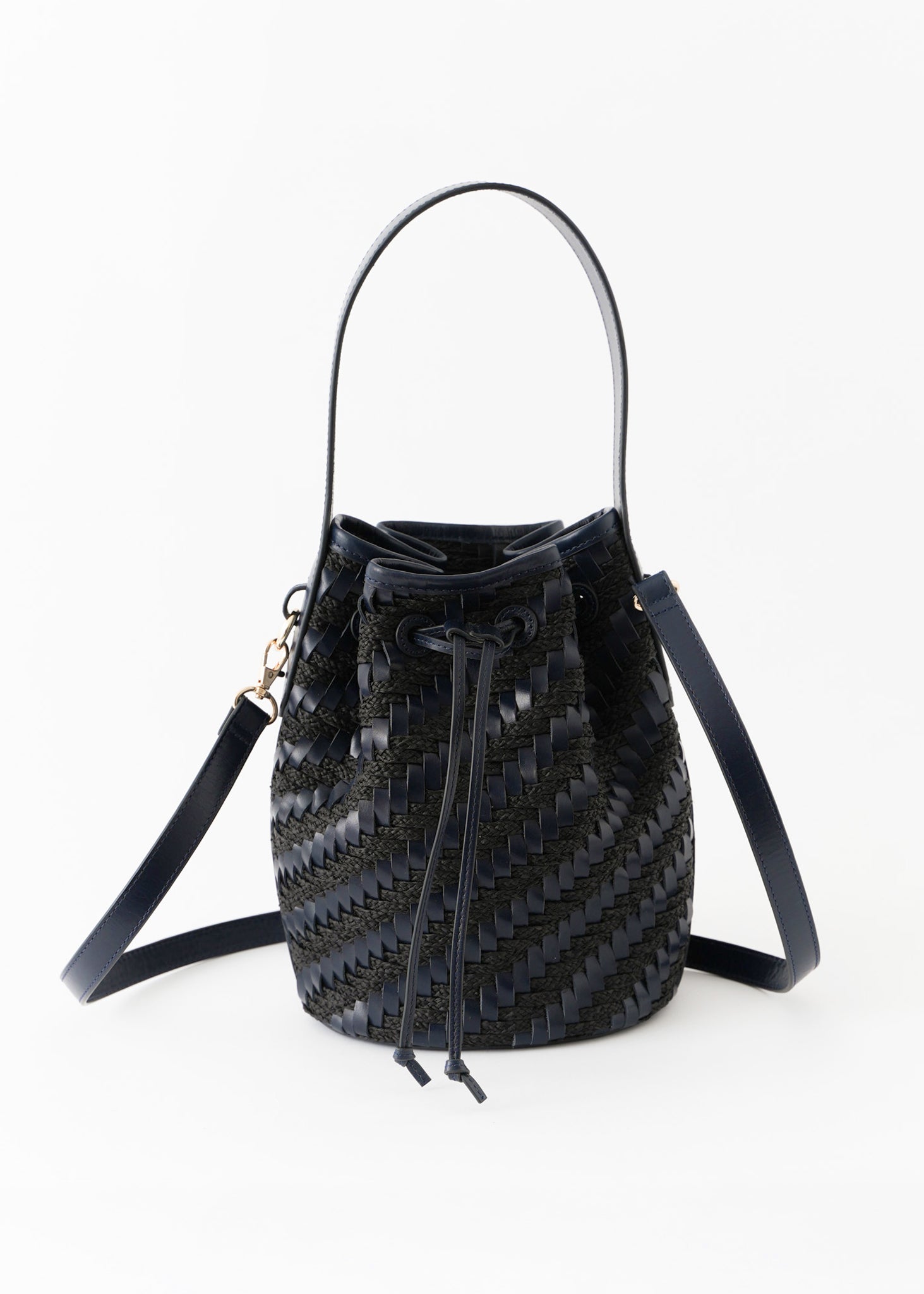 Leather Raffia Bucket Bag | Pasand by ne Quittez pas | パサン