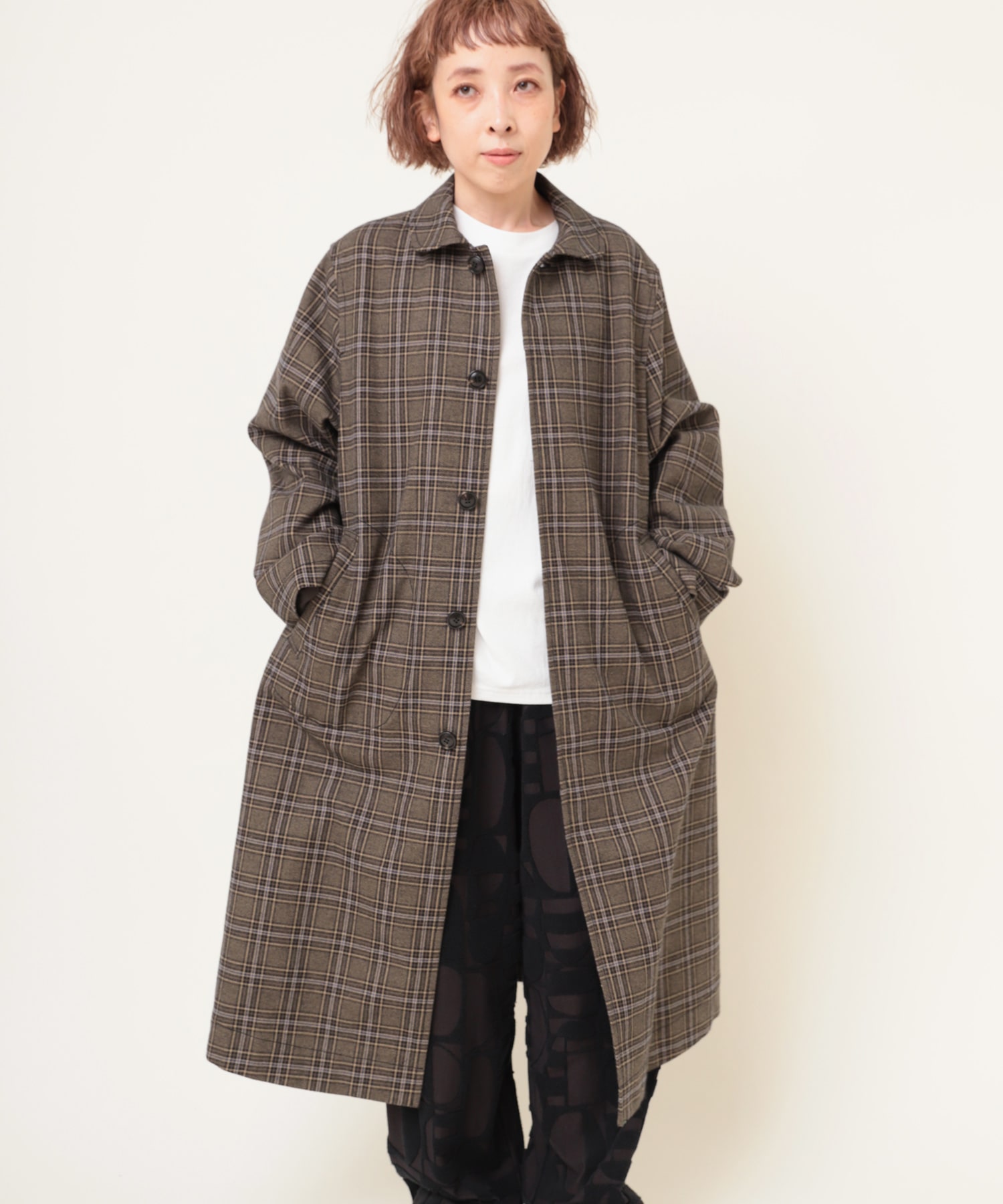 C0765 ヘビーコットンチェックコート(M クラシックチェック): アウター