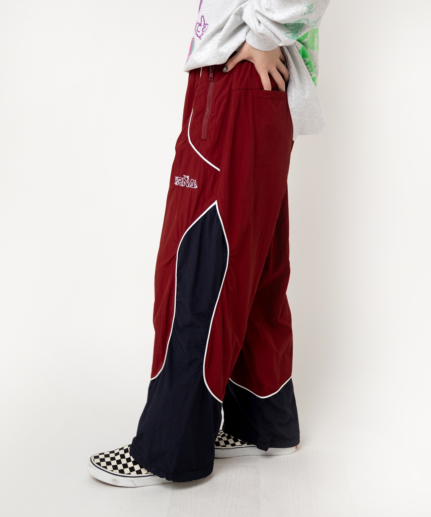 R4382 バイカラートラックパンツ(M ブラック/グレー): パンツ - RNA