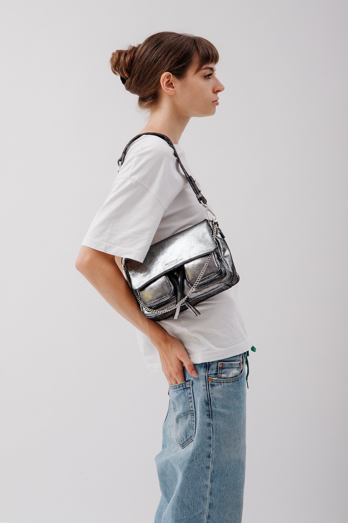 MAXKE SAND ANTHRACITE | Women's Leather Bags| NEUVILLE