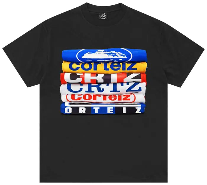 Corteiz T-Shirt Stack Tee 'Black' – never miss