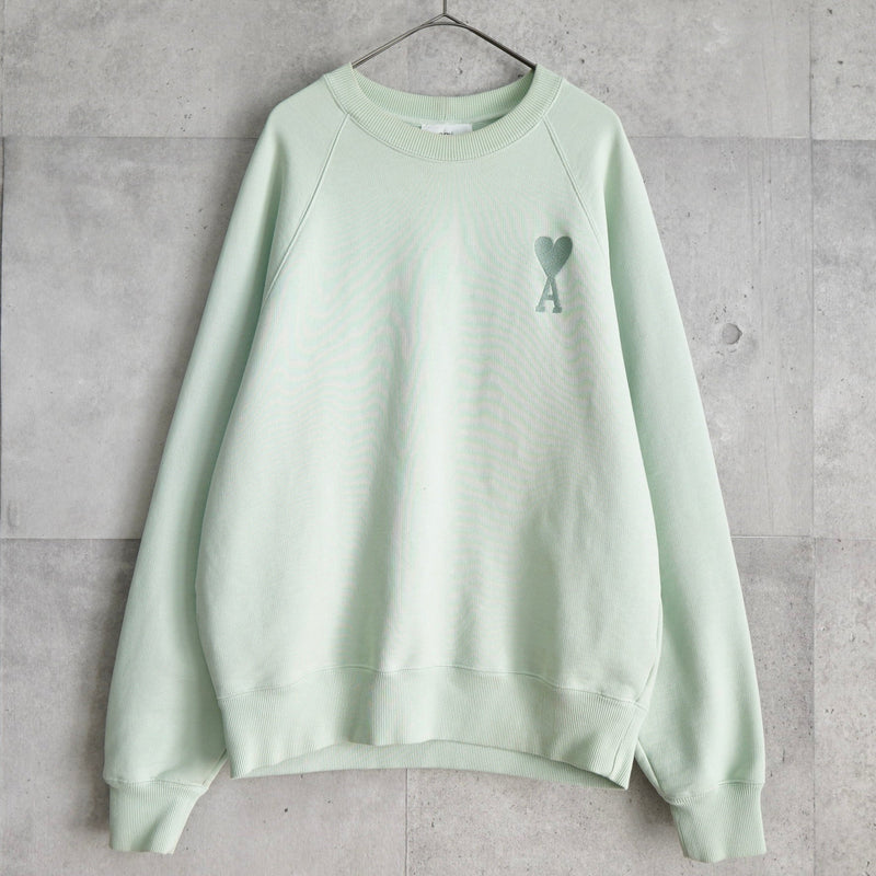 アミパリ アミ パリス ハートロゴ 刺繍 スウェット パステルミント