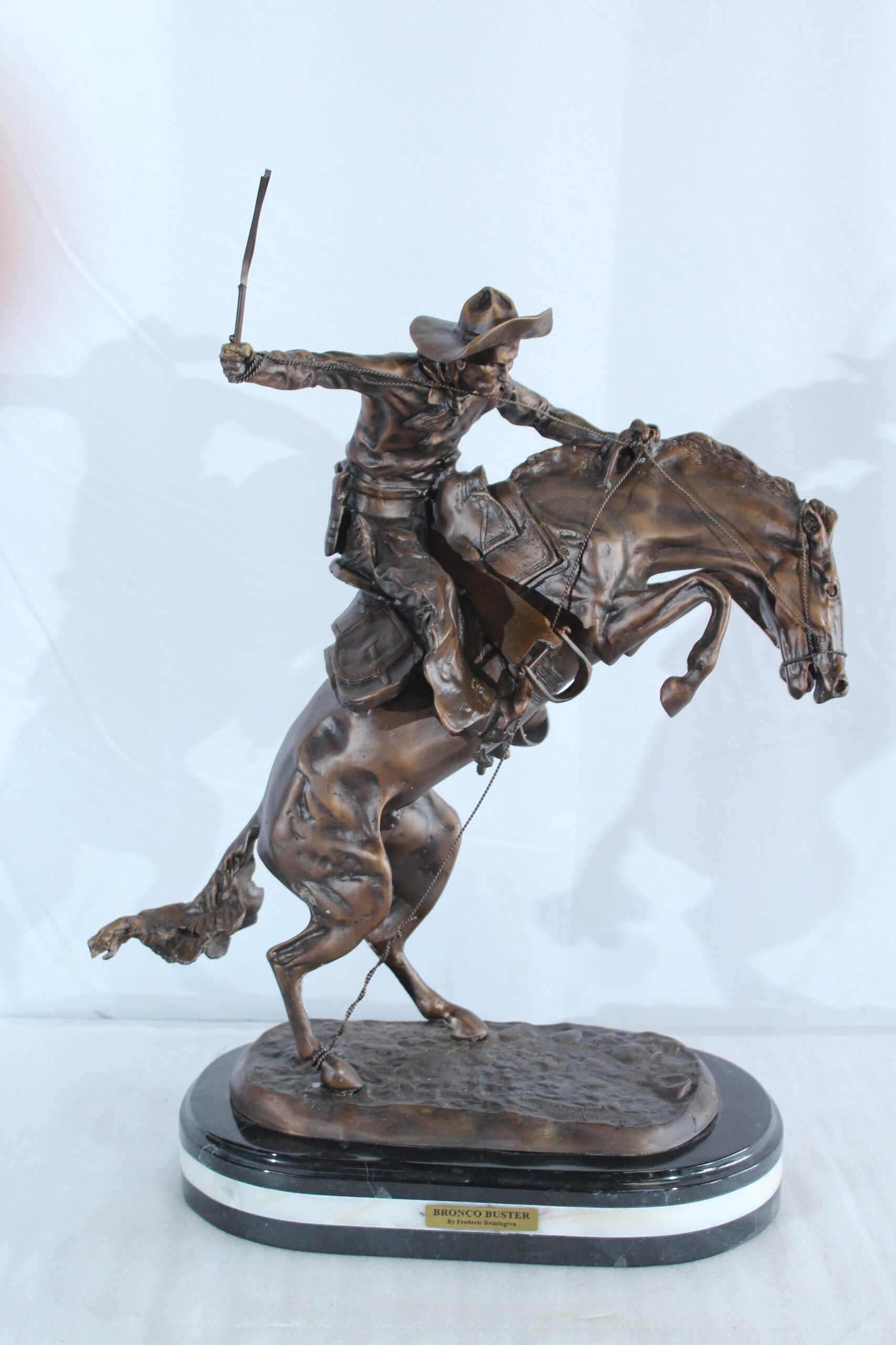 Nifao Bronze Bronco Buster Statue –Frederic Remington Replica