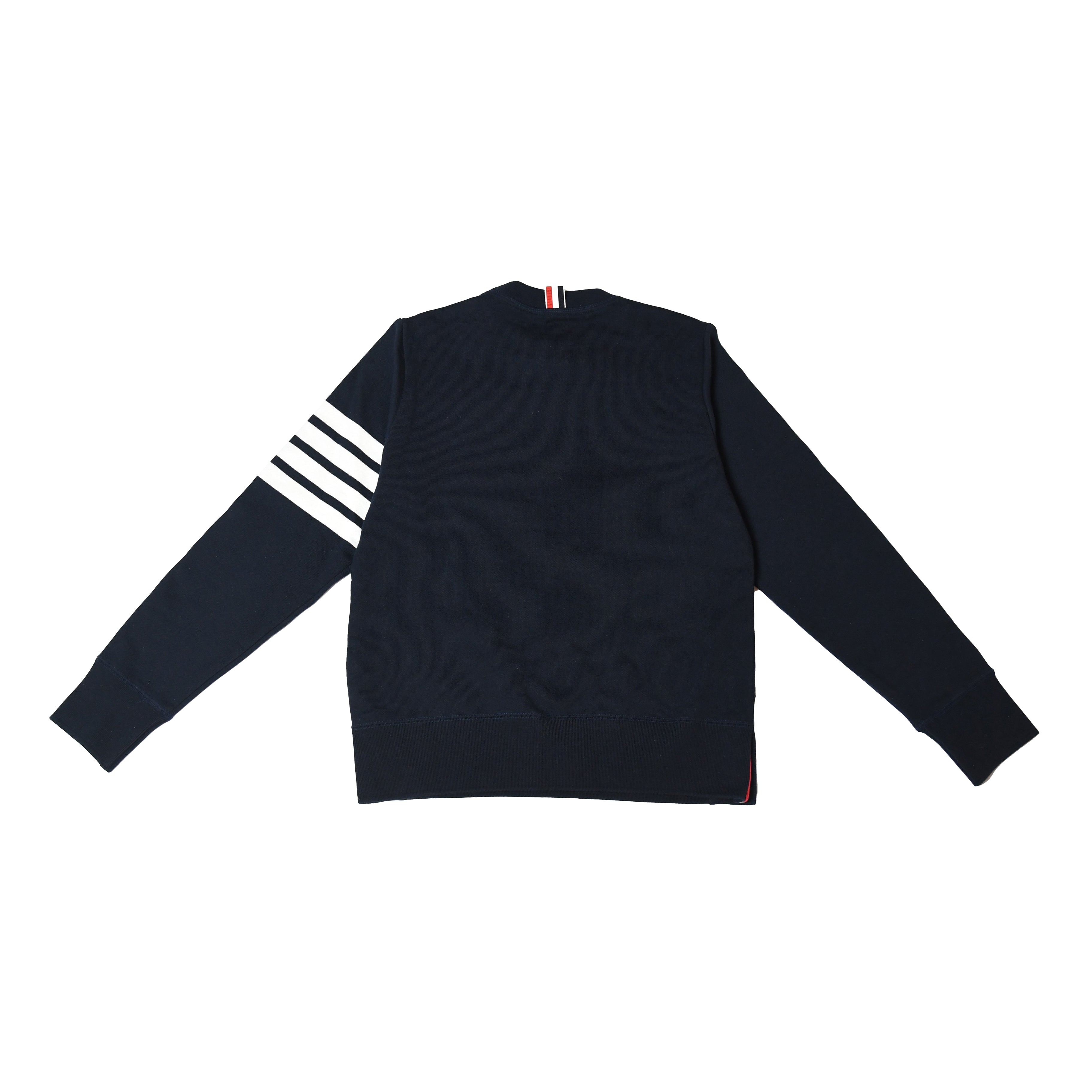 Thom Browne 4 Bar Stripe Crewneck Sweatshirt Navy White – NOBLEMARS
