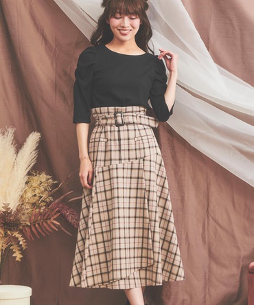 ベルト付チェックスカート | フレアスカート | NOELA OFFICIAL WEB STORE