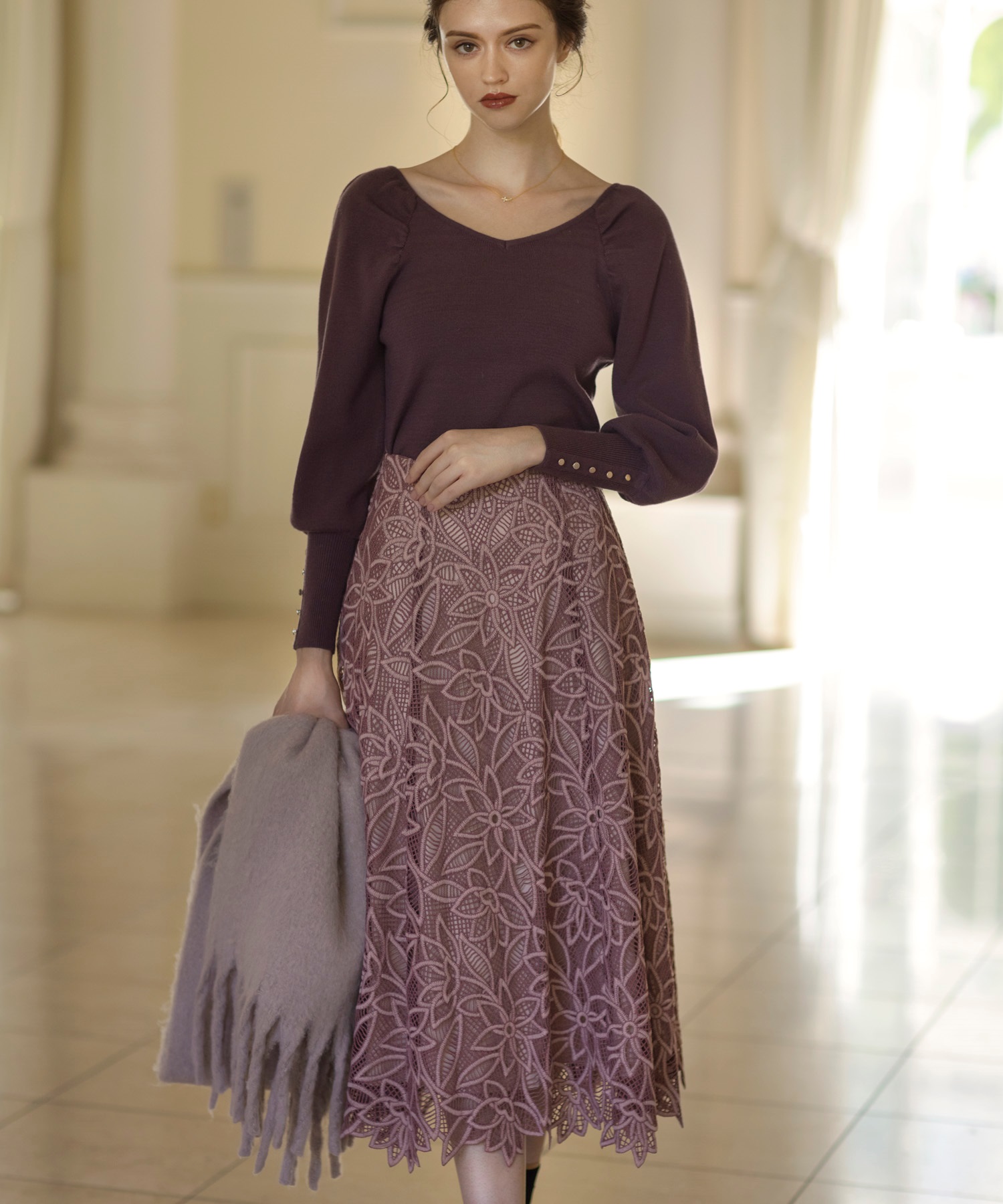 配色刺繍フラワースカート | フレアスカート | NOELA OFFICIAL WEB STORE