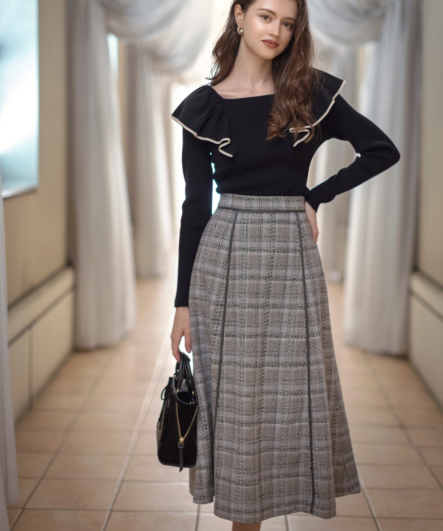 パイピングツイードスカート | フレアスカート | NOELA OFFICIAL WEB STORE