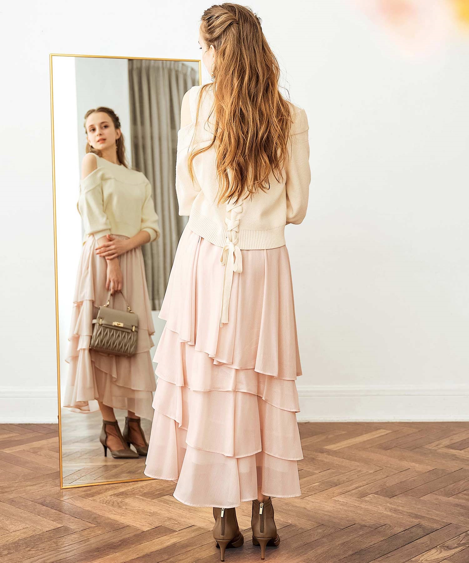 楊柳シフォンティアードスカート | フレアスカート | NOELA OFFICIAL