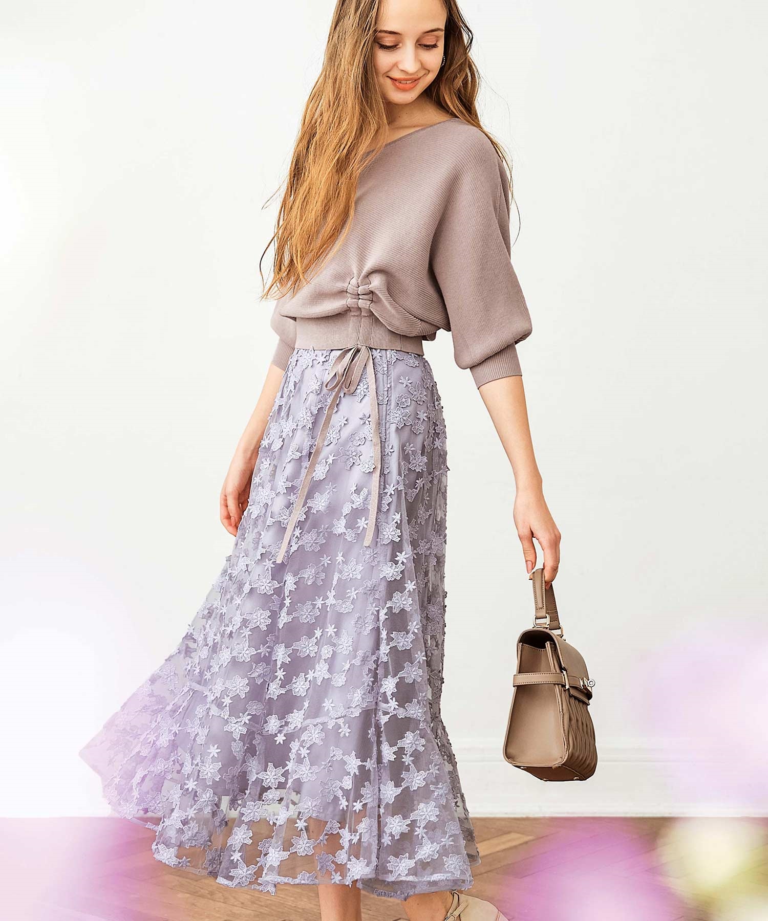 立体レースヘムフレアスカート | フレアスカート | NOELA OFFICIAL WEB