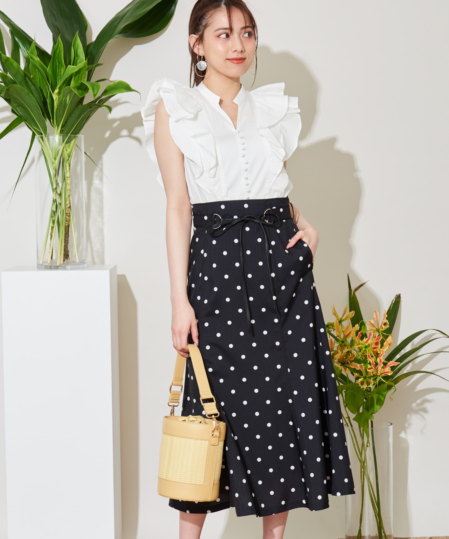 ドット柄フレアヘムスカート | フレアスカート | NOELA OFFICIAL WEB STORE