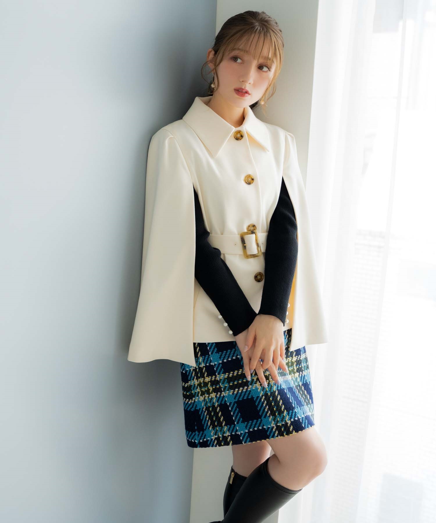 ロービングチェック柄ミニスカート | タイトスカート | NOELA OFFICIAL