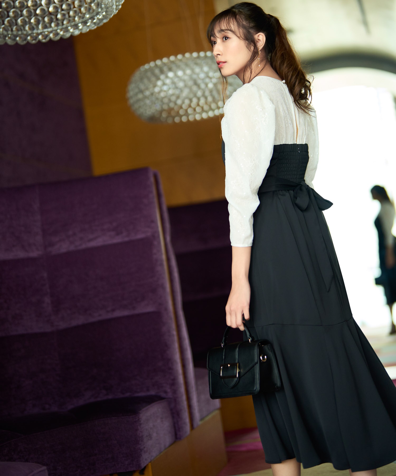 スパンコールレースドッキングワンピ | ロングワンピース | NOELA