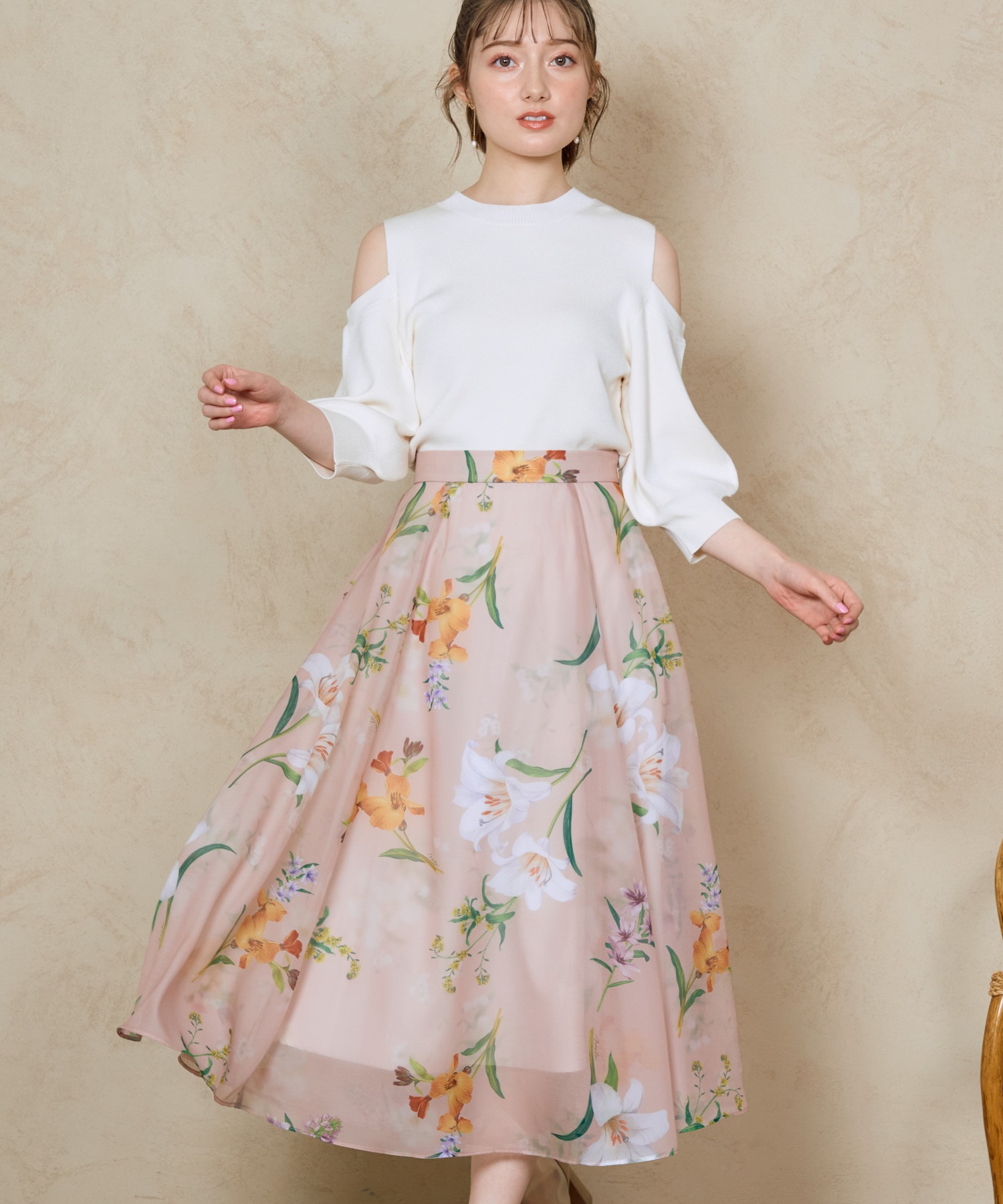 カラーリングフラワースカート | フレアスカート | NOELA OFFICIAL WEB
