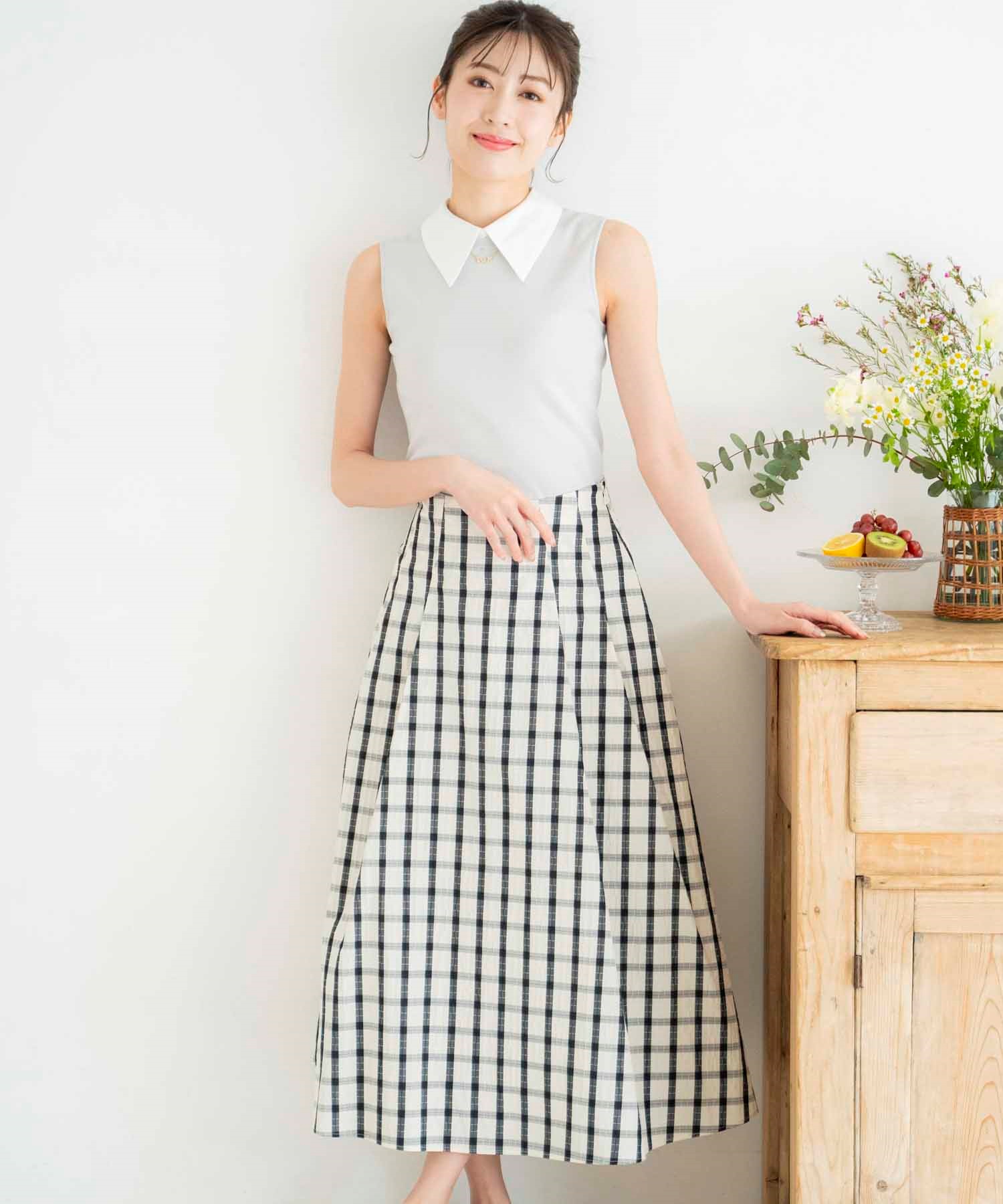 ドビーチェック柄スカート | フレアスカート | NOELA OFFICIAL WEB STORE