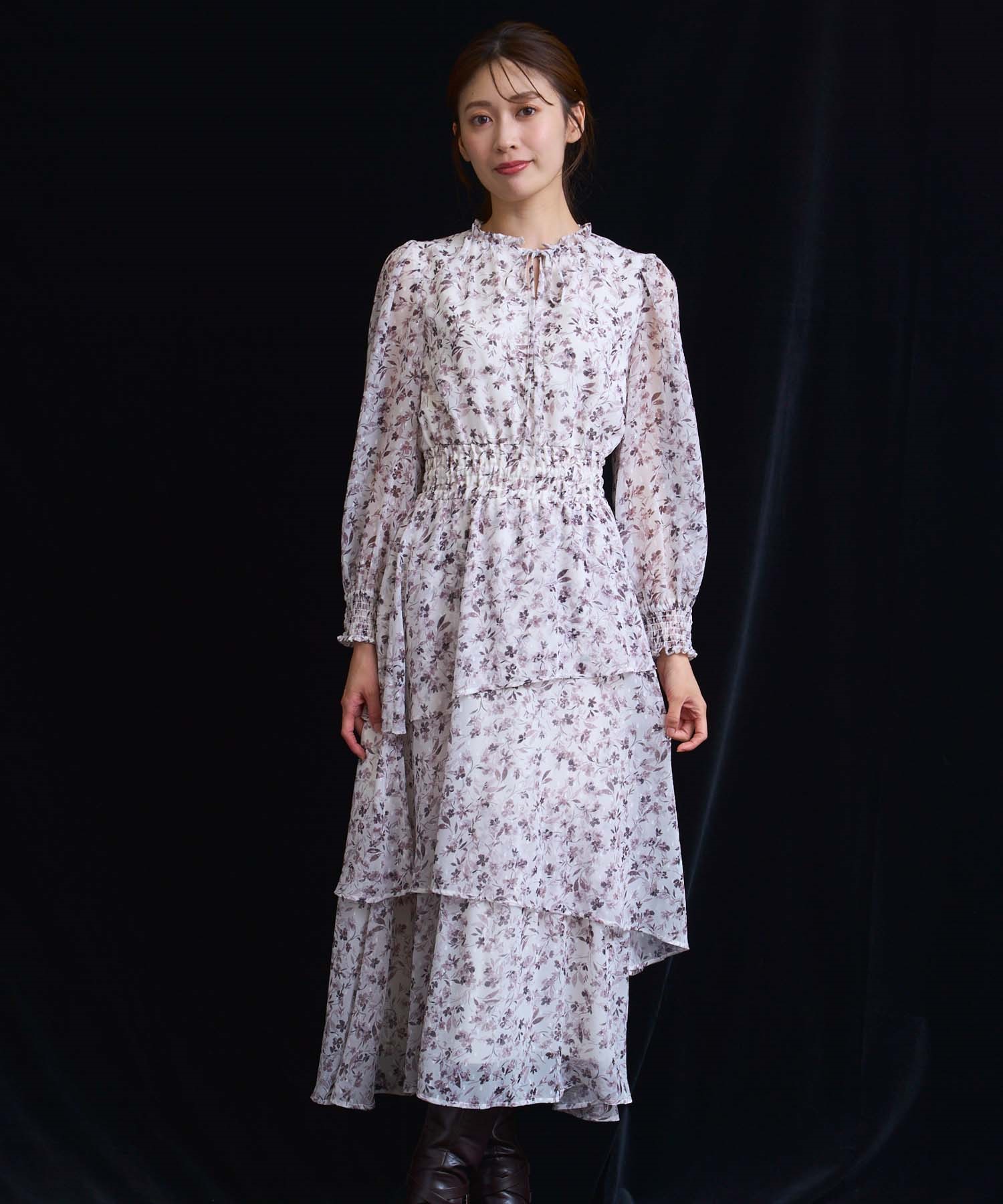 15周年】タイニーフラワードビードットワンピース | ロングワンピース