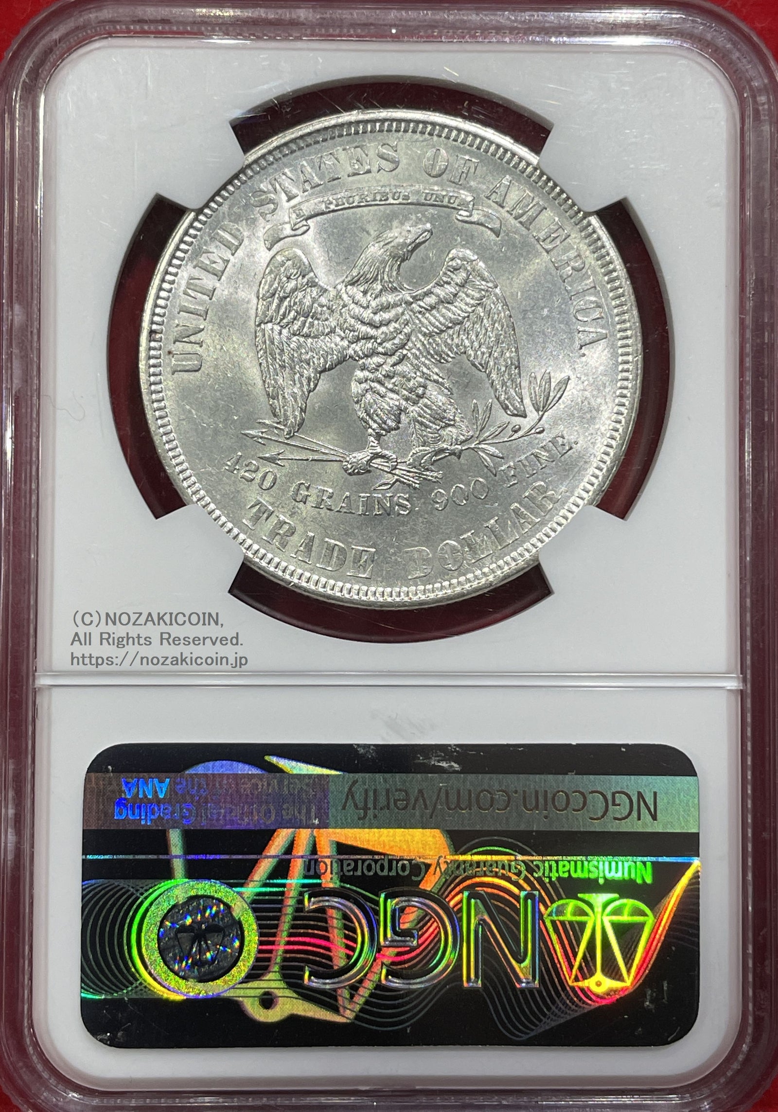 アメリカ 貿易銀 1877 NGC MS61 014 – 野崎コイン