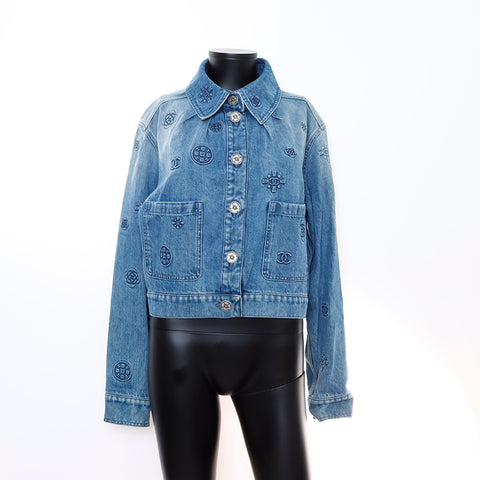 シャネル CHANEL デニム ココマーク Size36 セットアップ ブルー