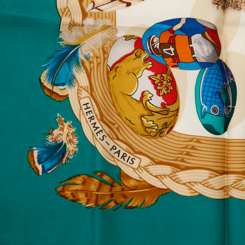 エルメス HERMES カレ90 エルメスの卵 スカーフ グリーン P14481