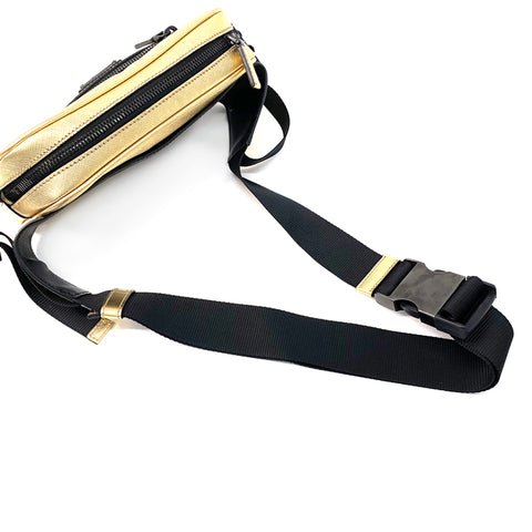 プラダ PRADA サフィアーノレザー ウエストバッグ カーフ ゴールド