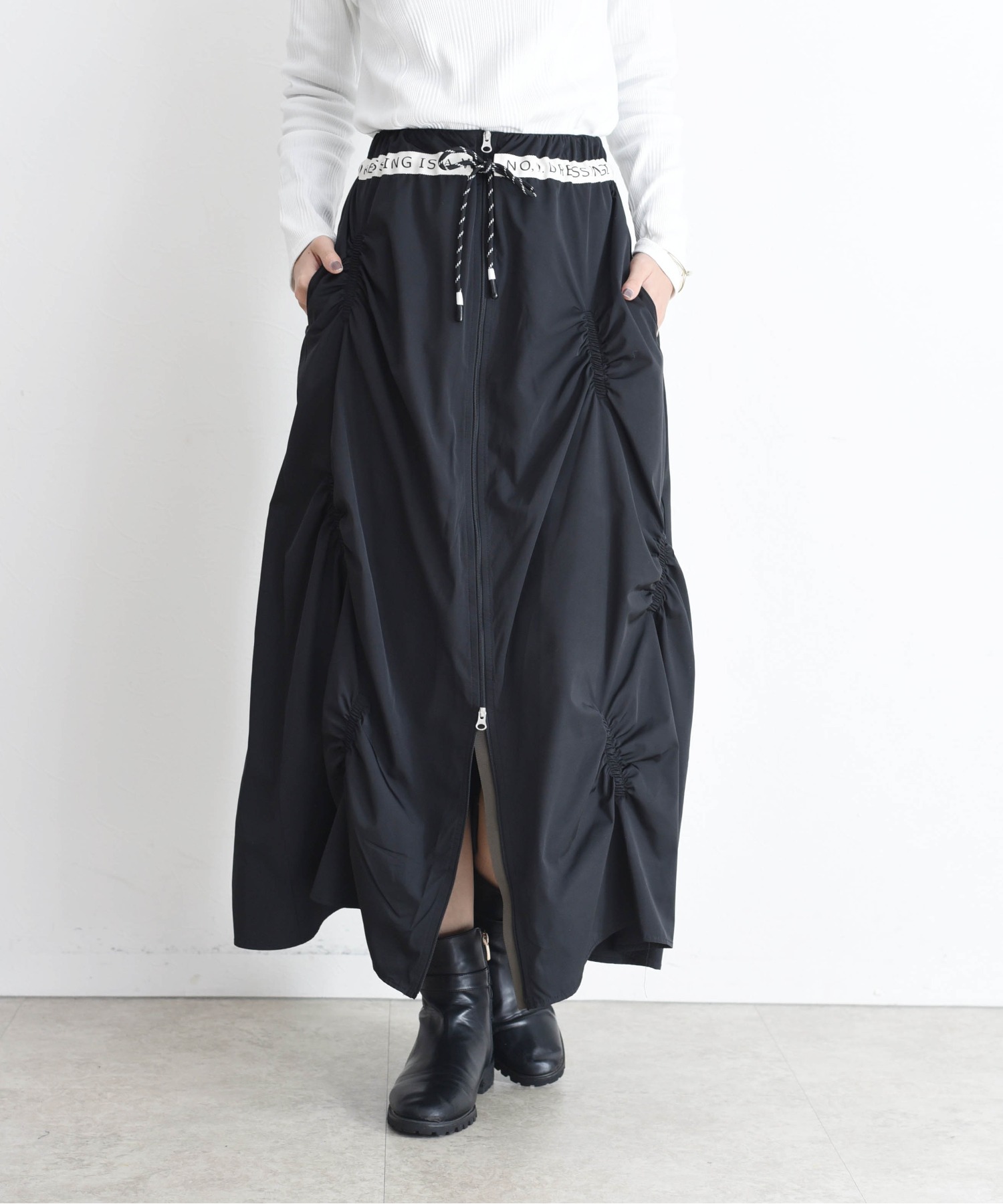 ランダムギャザー Wジップスカート Eimee Law│Eimee Law & LHELBIE