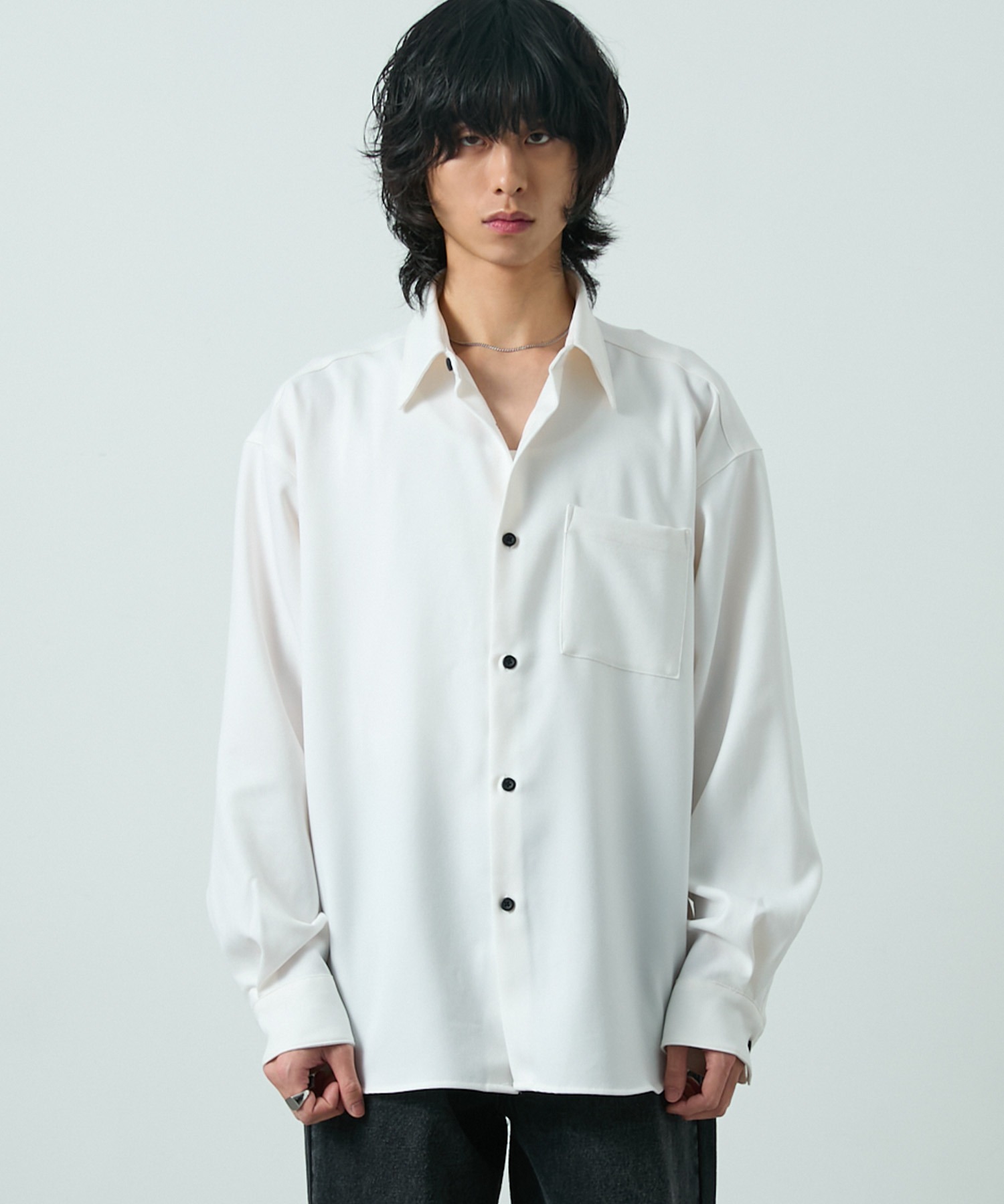 CIYOT-シヨウト-】ラスターレスウールライクオーバーサイズシャツ MONO