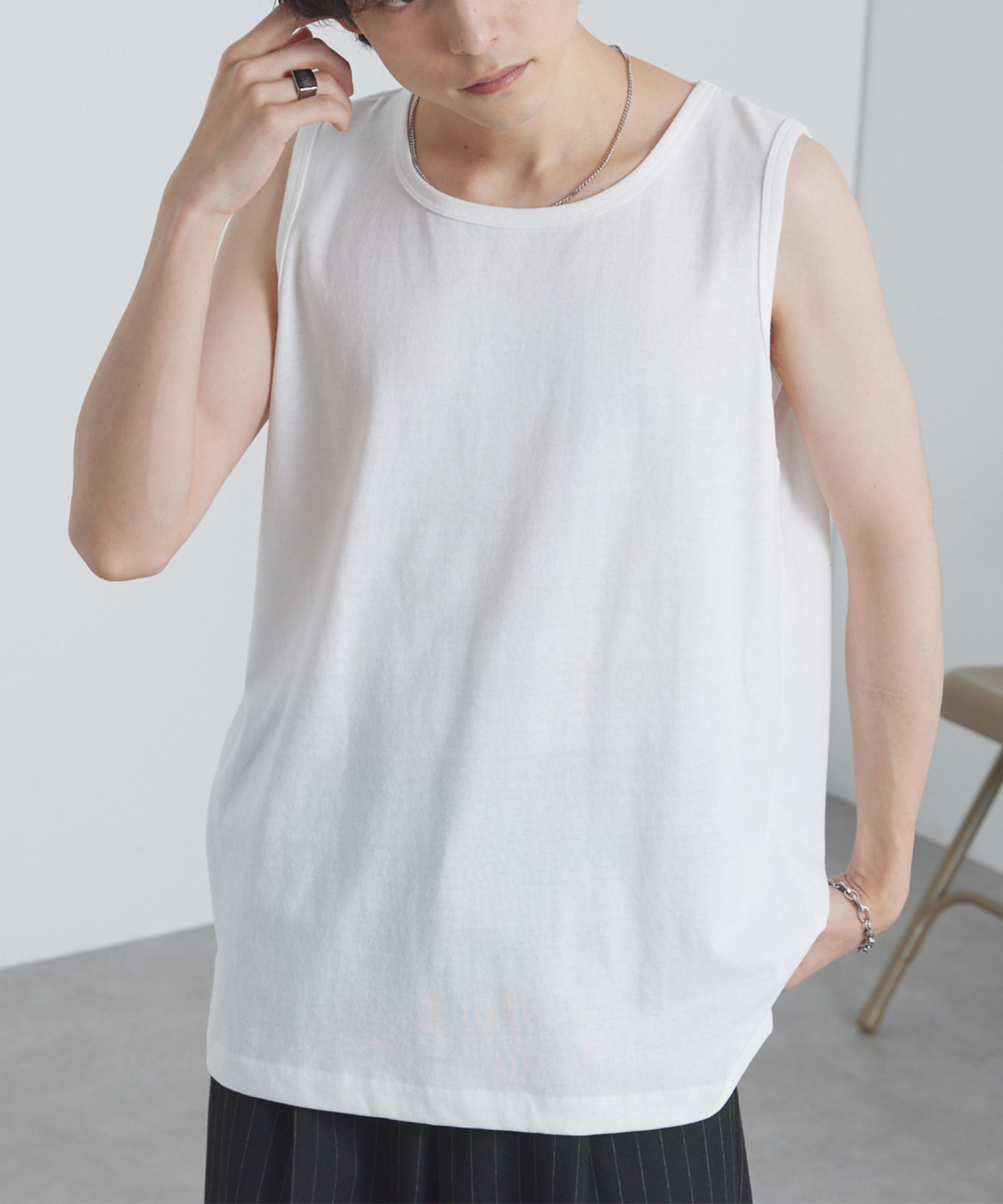 ルーズレイヤードサイドスリットタンクトップ MONO-MART│MONO-MART