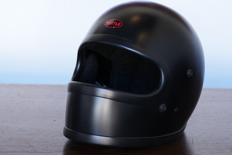 BEETLE STR FULL FACE HELMET (ブラック/黒革ダブルストラップ)