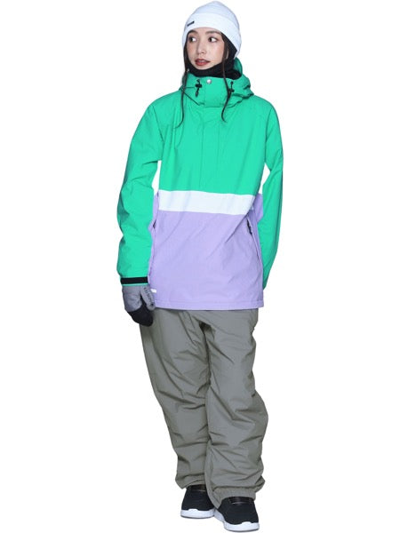 burton スノーウェエア レディース 上M 下S 白系チェックスノボー