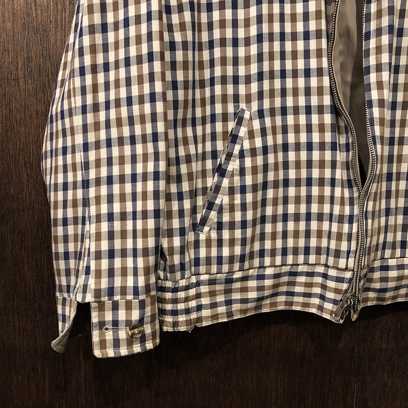 Aquascutum Club Check Tan Reversible Harrington Jacket Cotton 100