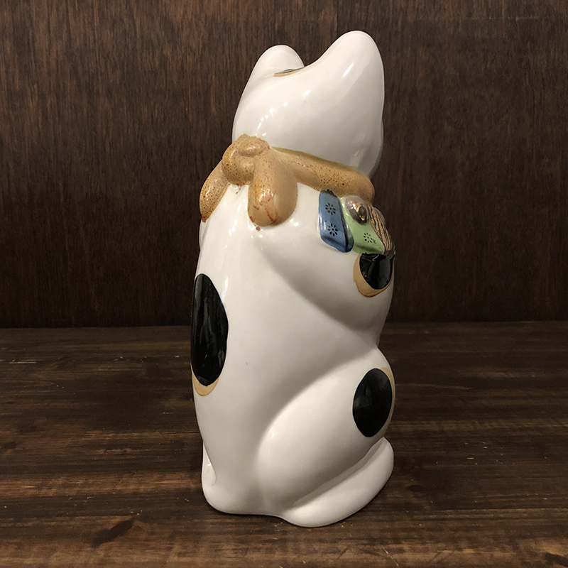 古瀬戸 骨董品 招き猫 27cm 完品 ジャパン アンティーク 稀少な大きな