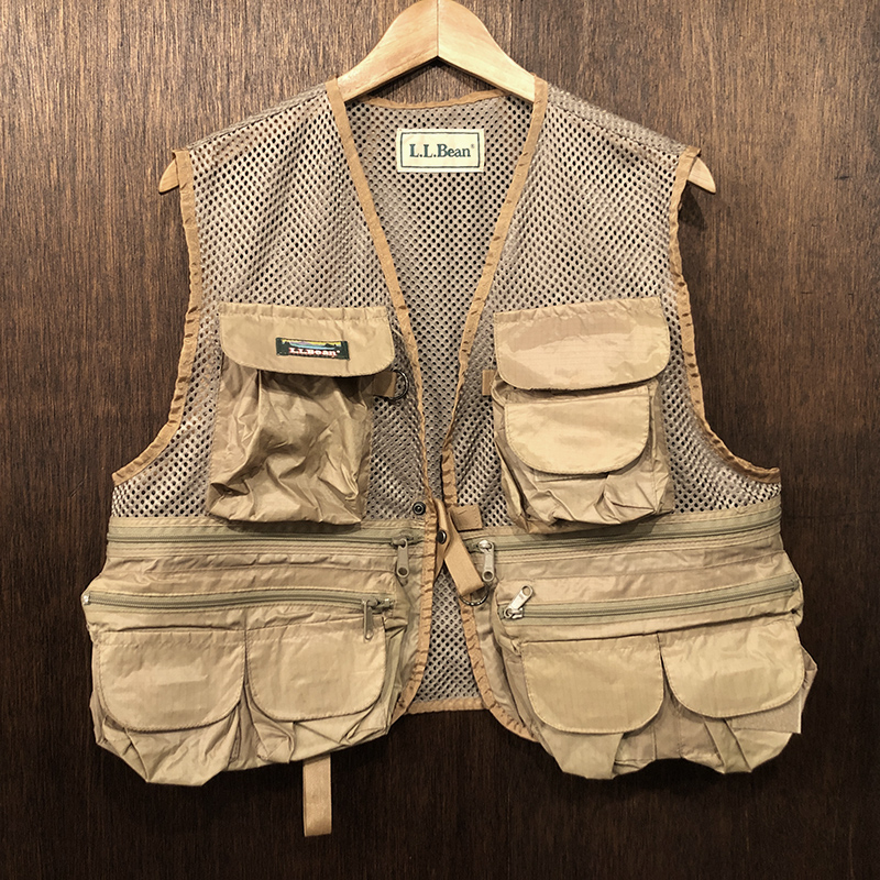 L.L.Bean Mesh Fishing Vest Sand Khaki エルエルビーン メッシュ