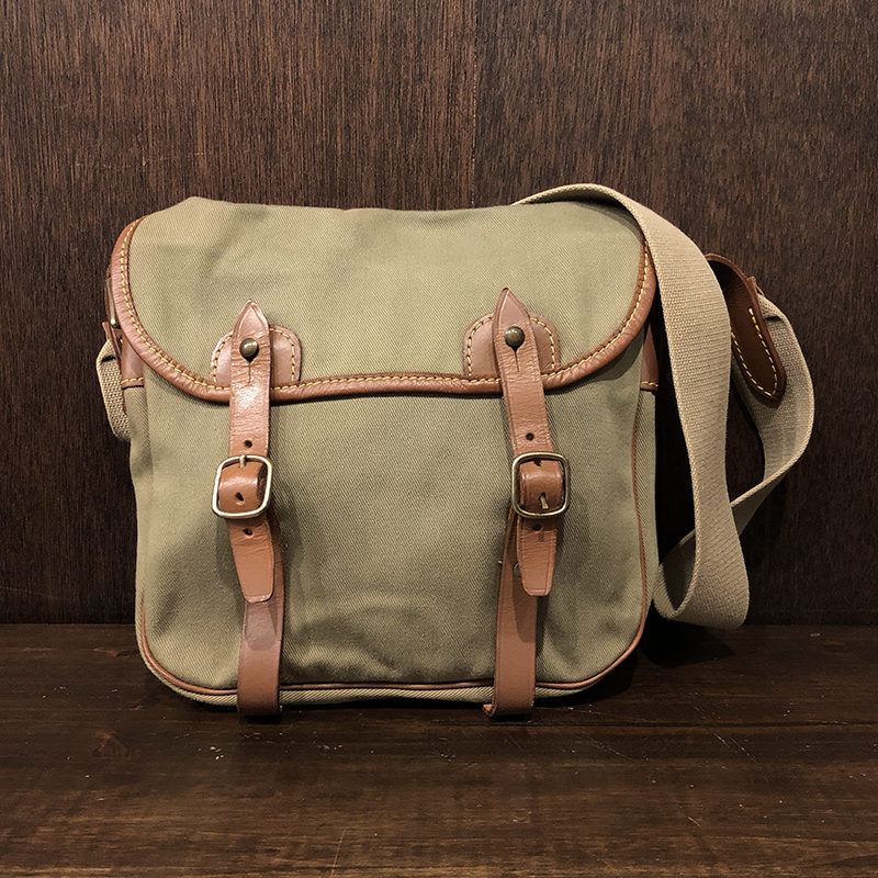 Brady Heavy Cotton Twill Bridle Leather Shoulder Bag khaki Green