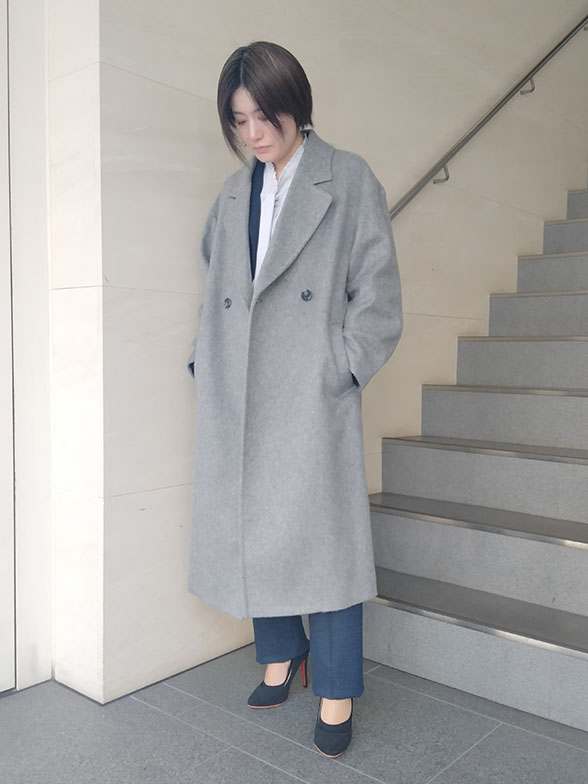 見た目もあたたかダブルブレストチェスターコート | スタイリング