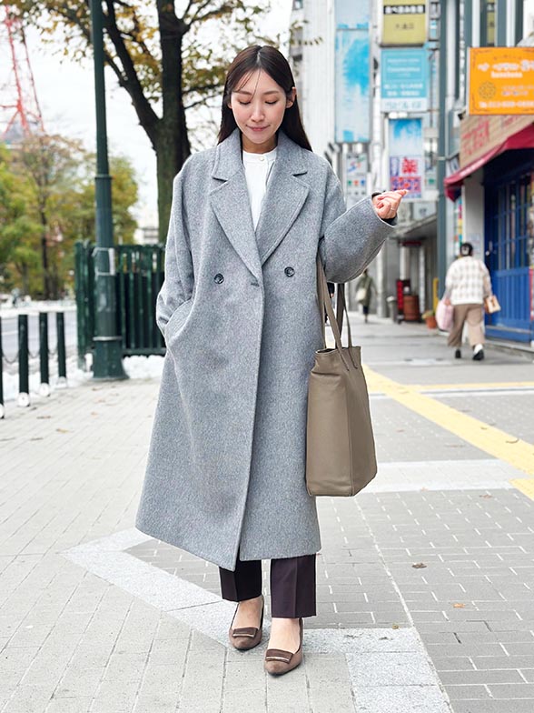 ダブルチェスターコート ライトグレー | ONLY ONLINE STORE